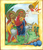Flight to Egypt - after Coptic style icon